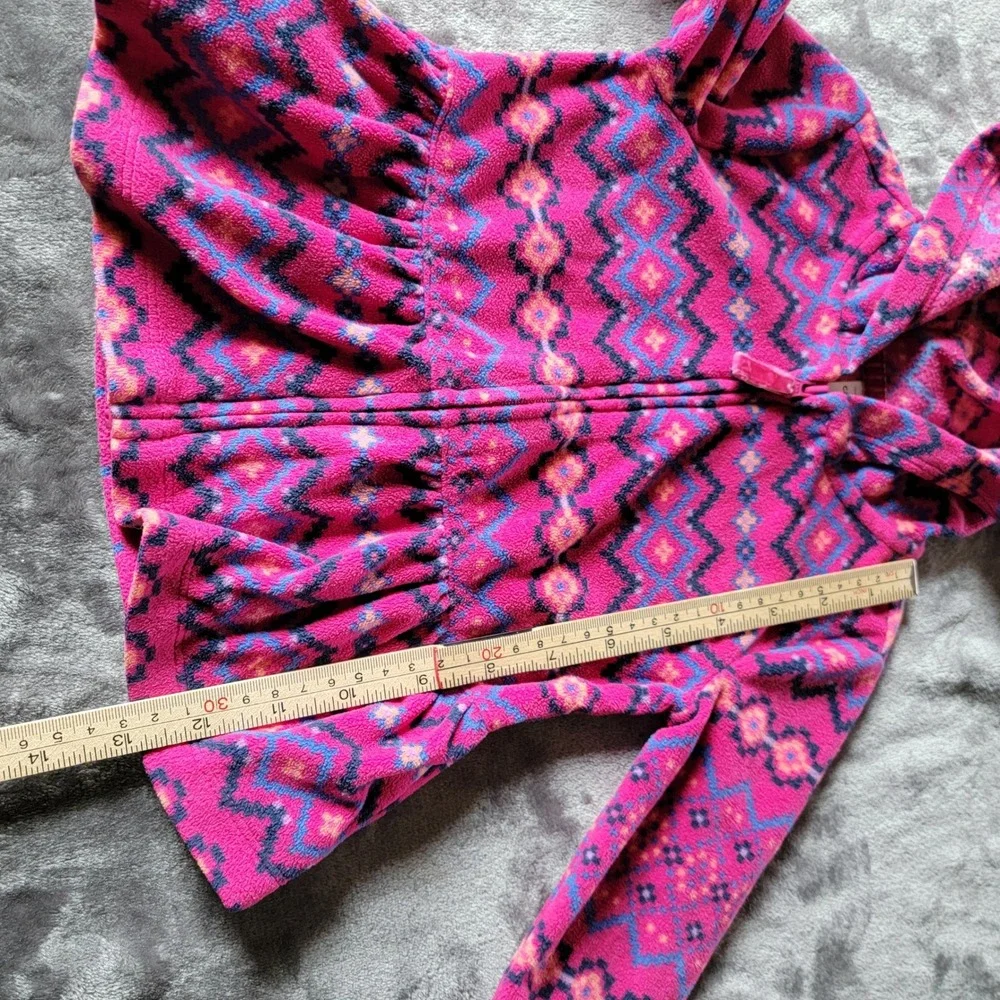 Carter's Fleece Hoodie Kids 18M Pink Excellent Peplum Fair Isle Zip Jacket 735